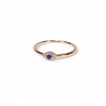 Eye Band Ring, Cz, Rose Or Gold Plated 925 Silver, 3 of 8