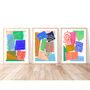 Colourful Abstract Cut Out Shapes Print Set Of Three, thumbnail 6 of 12