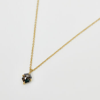 18ct Gold Hexagon Salt And Pepper Diamond Necklace, 2 of 2