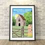 Bradwell Abbey, Milton Keynes Travel Print, thumbnail 1 of 6