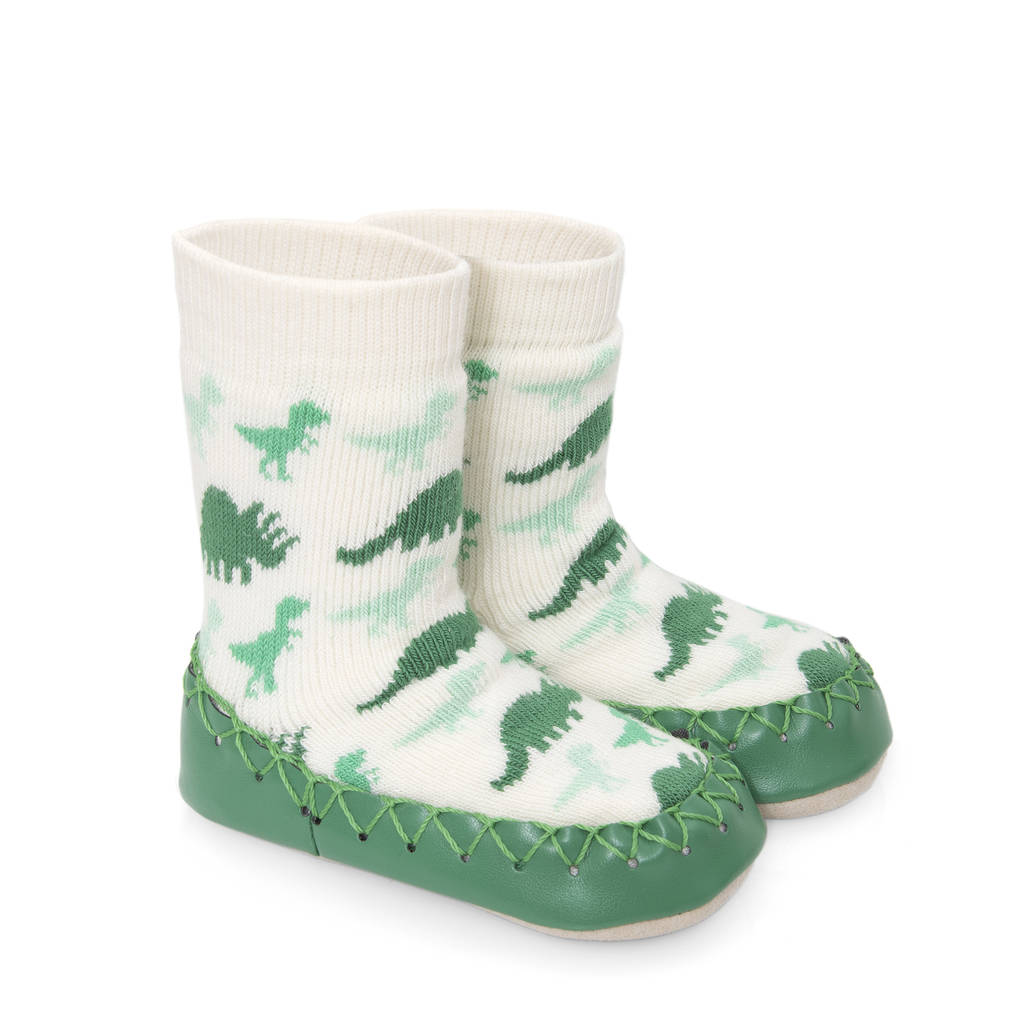 Green Dinosaur Slippers For Babies And Toddlers