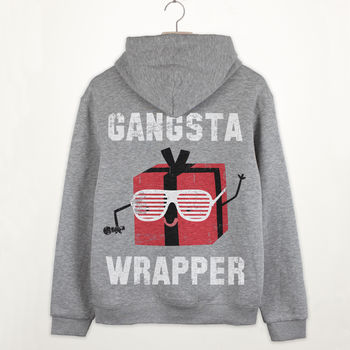 Gansta Wrapper Premium Christmas Slogan Hoodie, 3 of 6