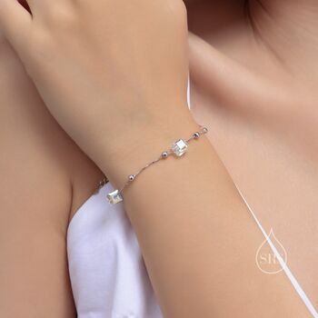 Sterling Silver Aurora Borealis Ab Crystal Bracelet, 4 of 11