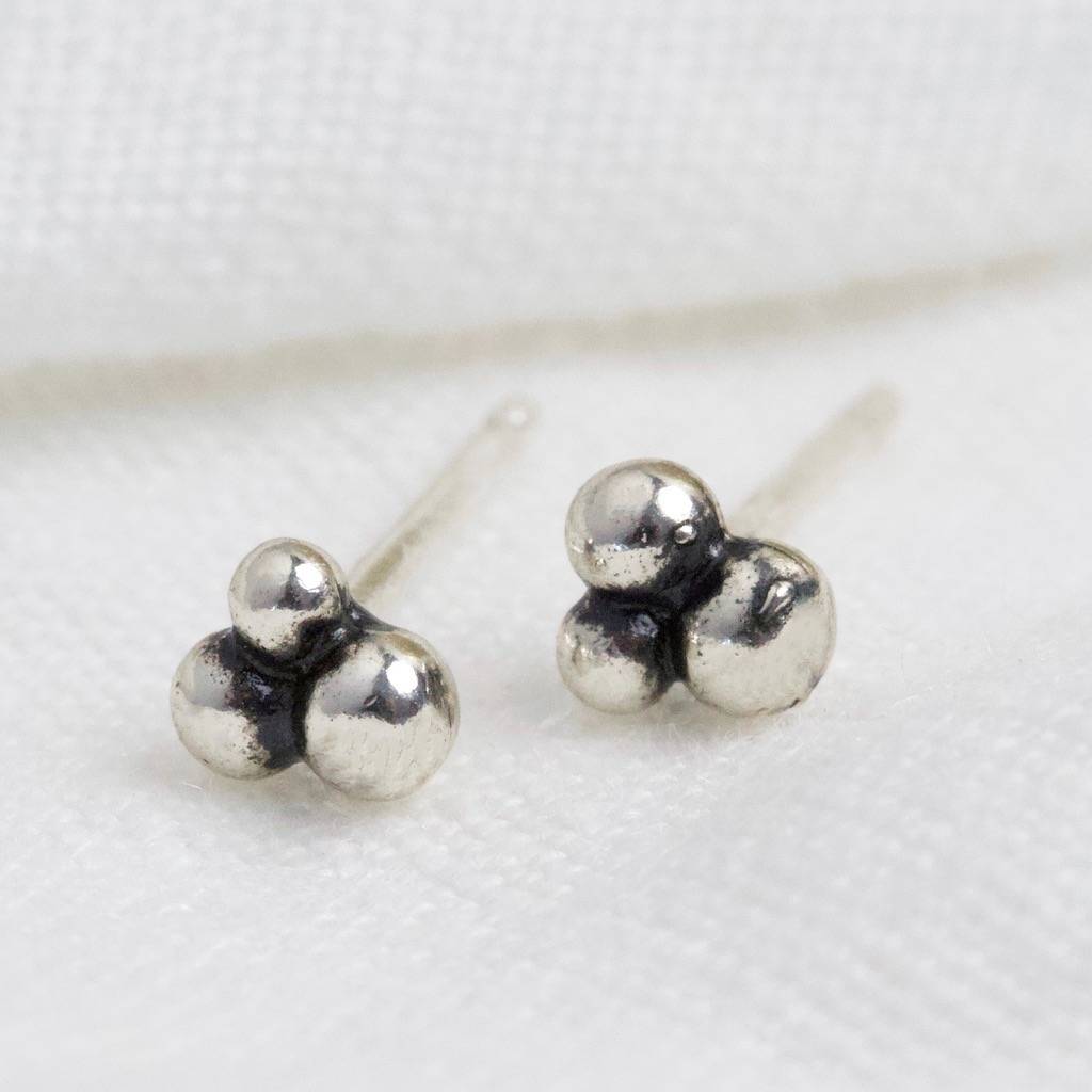 Sterling Silver Triple Dots Stud Earrings By Lisa Angel ...