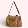 Large Weekend Duffle Bag | Yellow Block Print Floral, thumbnail 7 of 7