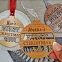 Personalised Wooden First Christmas, Keepsake Bauble, thumbnail 1 of 7