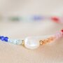 Rainbow Beads And Freshwater Pearl Necklace, thumbnail 2 of 4