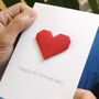 Personalised 4th Linen Anniversary Origami Heart Card, thumbnail 5 of 6