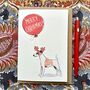 Fox Terrier Christmas Card Reindog Design, thumbnail 2 of 2