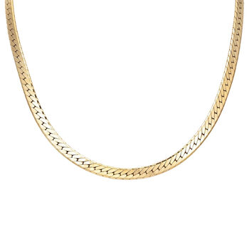 18ct Gold Plated Chunky Flat Snake Chain Necklace, 2 of 5