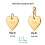 Engraved Gold Plated Medium Heart Charm, thumbnail 3 of 7