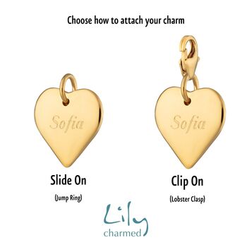 Engraved Gold Plated Medium Heart Charm, 3 of 7