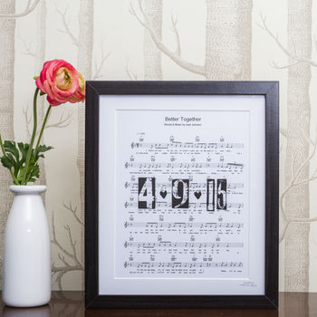 Personalised Special Date Sheet Music Art Print, 2 of 8