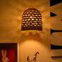 Natural Water Hyacinth Pendant Light With Steel Frame, thumbnail 1 of 4