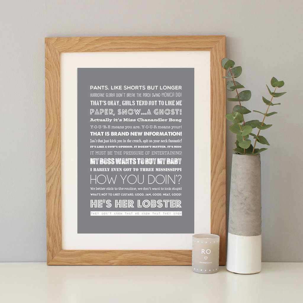 Friends The Tv Show Quote Print family & home ·