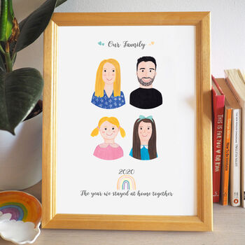 Personalised Family Portrait Hand Painted Print, 2 of 3