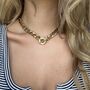 Cuban Statement Necklace Gold Plated Stainless Steel, thumbnail 1 of 2