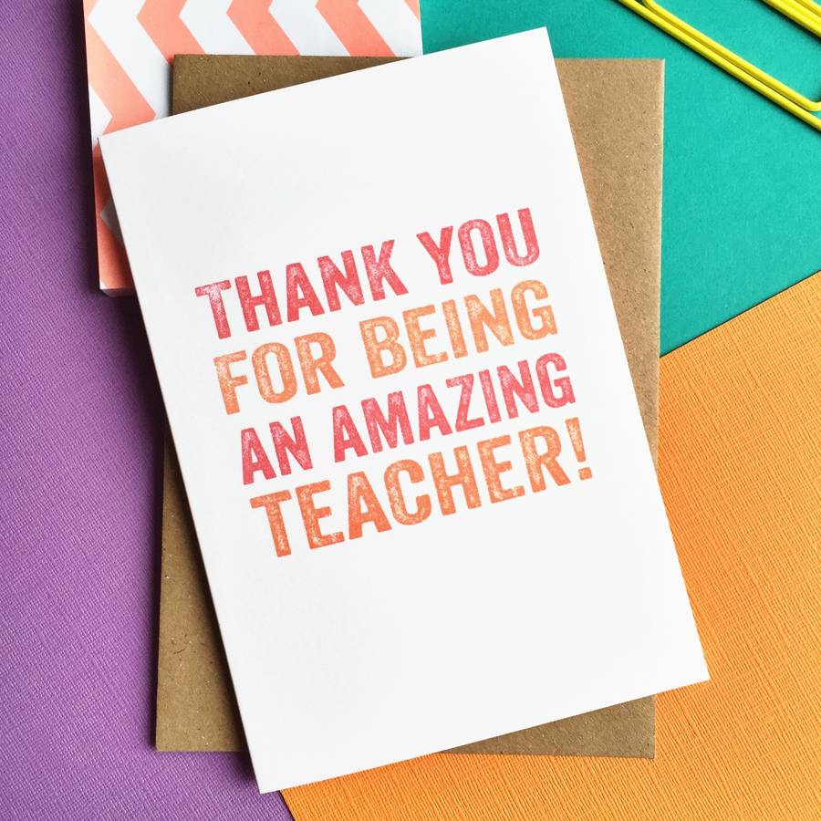 thank you you're an amazing teacher greetings card by do you punctuate ...