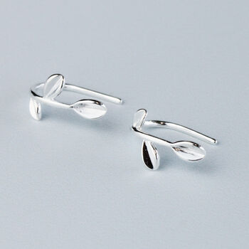 Sterling Silver Leaf Vine Drop Earrings, 4 of 7