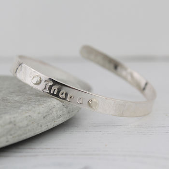 Sterling Silver Personalised Boys Christening Bangle, 5 of 9