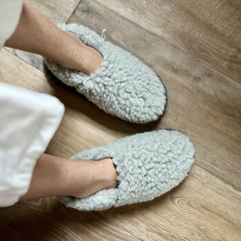 Ladies Pure Wool Fleece Slippers, 2 of 8