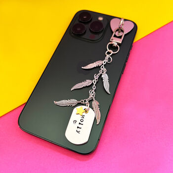 Personalised Feather Charm Accessory For Kindle, E Reader, Laptop And iPad, 4 of 8