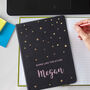 Personalised Starry Black Hardback Notebook, thumbnail 1 of 4