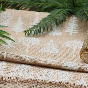 Country Forest Jute Christmas Table Runner, 4 of 7