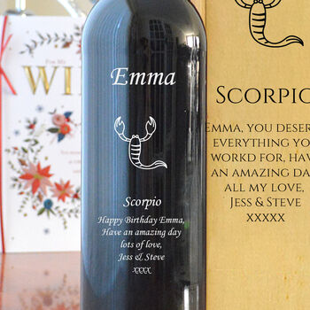 Personalised Zodiac Design Wine And Carry Box Set, 2 of 4