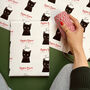 Personalised Santa Paws, Christmas Cat Wrapping Paper, thumbnail 1 of 5