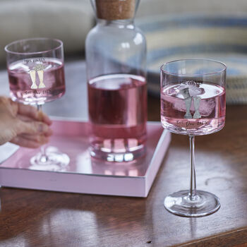 Personalised Pair Of Wedding Welly Champagne Glasses, 2 of 3