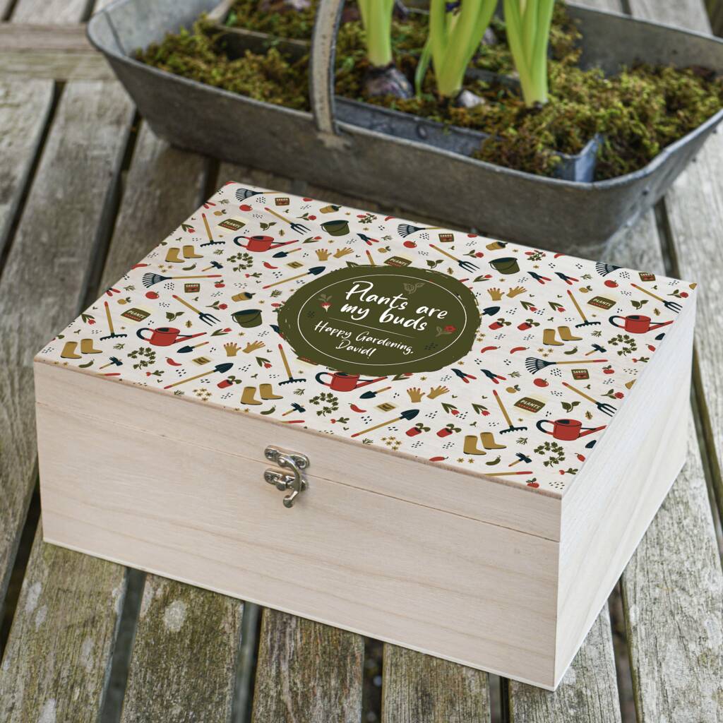 Personalised Garden Design Keepsake Storage Box, 1 of 4
