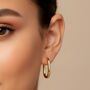Dainty Small Oval Hoop Earrings In 18k Gold, thumbnail 1 of 5