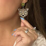 Hand Beaded Cheetah And Crystal Earrings, thumbnail 3 of 7