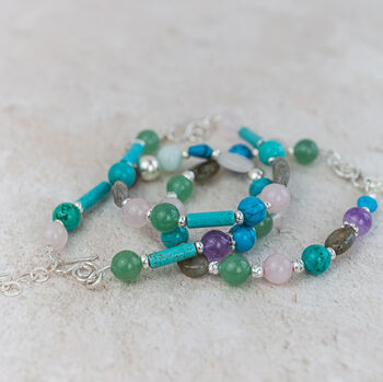 Sterling Silver And Semi Precious Bead Bracelet, 3 of 4