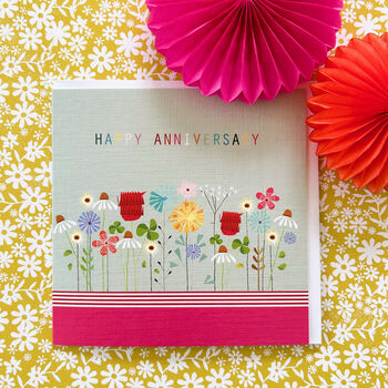 Floral Happy Anniversary Card, 4 of 5