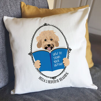 Personalised Dog Gift Cushion Train Your Human, 4 of 12