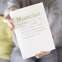 Personalised Musician Definition Music Lovers Card, thumbnail 3 of 6