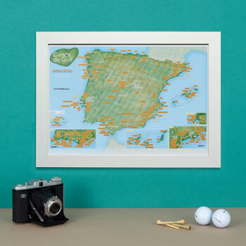 Personalised Scratch Off Spain And Portugal Golf Print, 7 of 10