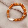 Red Aventurine And Freshwater Pearl Bracelet, thumbnail 1 of 5