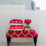 Fuchsia Heart Love Embroidered Upholstered Bench, thumbnail 1 of 6