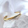Two Tone Minimalist Open Cuff Bangle 18 K Gold And Silver Plated Stainless Steel Bracelet Everyday Wear Jewellery Gift, thumbnail 1 of 6