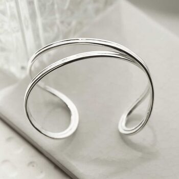 Sterling Silver Oval Loop Bangle, 2 of 6