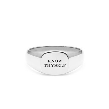 Know Thyself Sterling Silver Signet Ring, 2 of 4