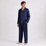 Personalised Matching Navy Luxury Satin Father's Day Pyjamas For Dad And Child, thumbnail 8 of 9
