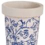 Aged Blue Floral Ceramic Plant Pot – Garden Planter, thumbnail 2 of 5