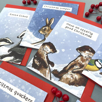 Funny Wildlife Christmas Card Pack Of 12, 7 of 7