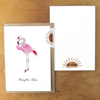 Flamboyance Christmas Chilean Flamingo Greetings Card, 5 of 6