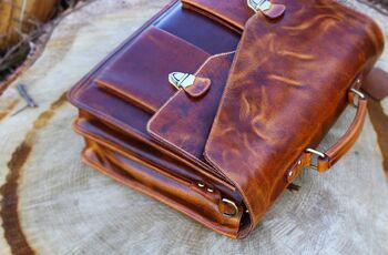 Handmade Leather Bag For Men. Functional Gift For Him, 3 of 10