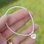 Personalised Sterling Silver Crystal Heart Bracelet, thumbnail 1 of 8
